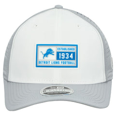 Detroit Lions New Era Established Patch 9SEVENTY Adjustable Hat White/Silver