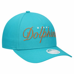 Miami Dolphins New Era Women's Metallic 9FORTY M-Crown A-Frame Adjustable Hat Aqua