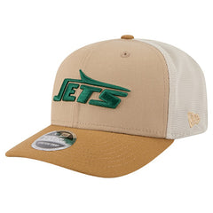 New York Jets New Era Two-Tone Trucker 9SEVENTY Adjustable Hat Light Beige