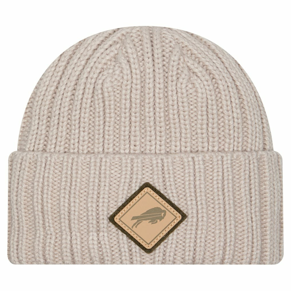 Buffalo Bills New Era Logo Applique Cuffed Knit Hat Light Beige