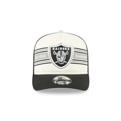 Las Vegas Raiders New Era Banner A-Frame 9FIFTY Trucker Snapback Hat Cream/Black