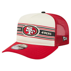 San Francisco 49ers New Era Banner A-Frame 9FIFTY Trucker Snapback Hat Cream/Scarlet