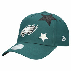 Philadelphia Eagles New Era Women's Stardom A-Frame 9FORTY Adjustable Hat Midnight Green