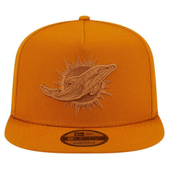 Miami Dolphins New Era Color Pack A-Frame 9FIFTY Snapback Hat Brown