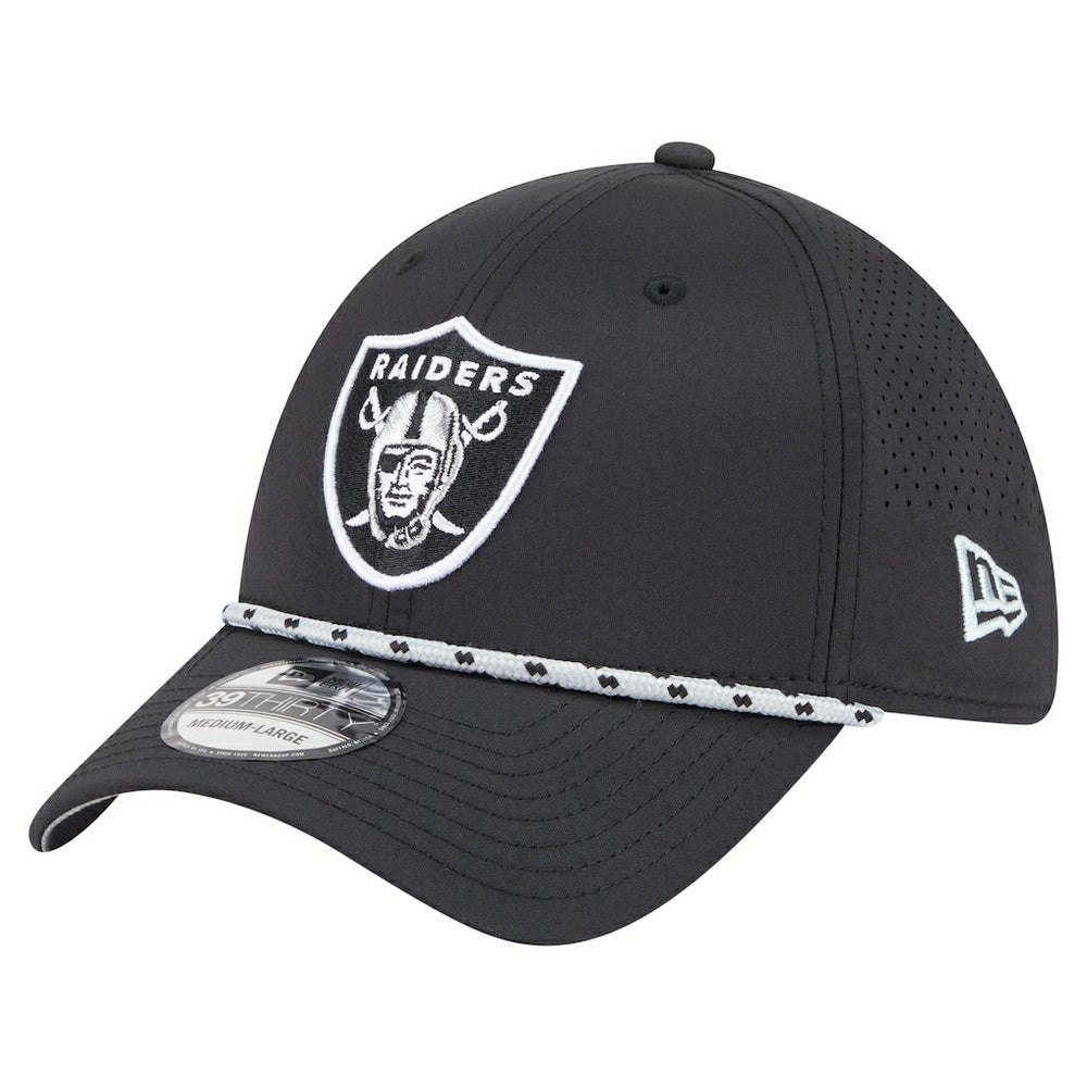 Las Vegas Raiders New Era Perforated 39THIRTY Flex Hat Black