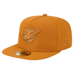 Miami Dolphins New Era Color Pack A-Frame 59FIFTY Fitted Hat Brown