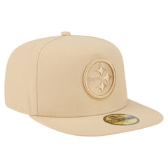 Pittsburgh Steelers New Era Color Pack A-Frame 59FIFTY Fitted Hat Beige