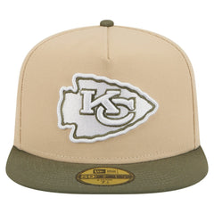 Kansas City Chiefs New Era Color Pack A-Frame 59FIFTY Fitted Hat Light Beige/Olive