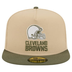 Cleveland Browns New Era Color Pack A-Frame 59FIFTY Fitted Hat Beige/Olive