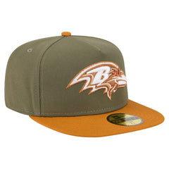 Baltimore Ravens New Era Color Pack A-Frame 59FIFTY Fitted Hat Olive/Brown