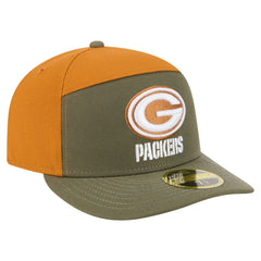 Green Bay Packers New Era Two-Tone Color Pack Split Panel 59FIFTY Fitted Hat Olive/Brown