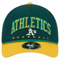 Athletics New Era Arch 9FORTY A-Frame M-Crown Adjustable Hat - Green/Gold - New Era Sale