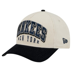 New York Yankees New Era Sided Corduroy 9FORTY A-Frame Adjustable Hat - Cream/Navy - New Era Discount