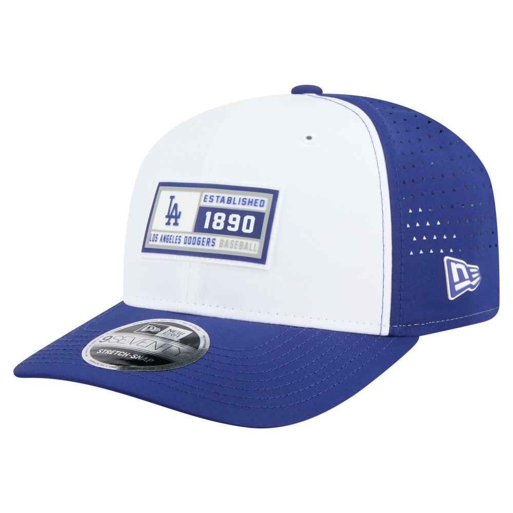 Los Angeles Dodgers New Era Established Patch 9SEVENTY Adjustable Hat - White/Royal - New Era on Sale