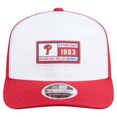 Philadelphia Phillies New Era Established Patch 9SEVENTY Adjustable Hat - White/Red - New Era Discount