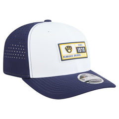 Milwaukee Brewers New Era Established Patch 9SEVENTY Adjustable Hat - White/Navy - New Era Lifestyle