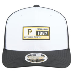 Pittsburgh Pirates New Era Established Patch 9SEVENTY Adjustable Hat - White/Black - New Era Discount