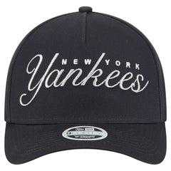 New York Yankees New Era Women's Metallic A-Frame 9FORTY Adjustable Hat - Navy - New Era Lifestyle