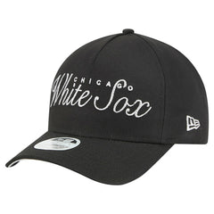 Chicago White Sox New Era Women's Metallic A-Frame 9FORTY Adjustable Hat - Black - New Era Discount