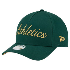 Athletics New Era Women's Metallic A-Frame 9FORTY Adjustable Hat - Green - New Era Online