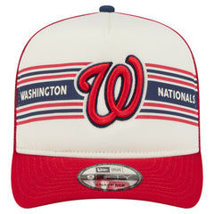 Washington Nationals New Era Banner A-Frame 9FIFTY Trucker Snapback Hat - Cream/Red - New Era Lifestyle