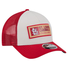St. Louis Cardinals New Era Text A-Frame Trucker 9FORTY Hat - Stone/Red - New Era Lifestyle