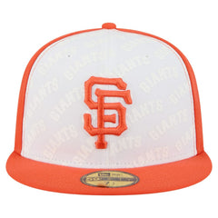 San Francisco Giants New Era Repeat 59FIFTY Fitted Hat - White/Orange - New Era on Sale