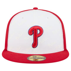 Philadelphia Phillies New Era Repeat 59FIFTY Fitted Hat - White/Red - New Era Lifestyle