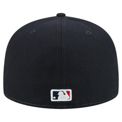 Atlanta Braves New Era Repeat 59FIFTY Fitted Hat - White/Navy - New Era Discount