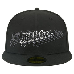 Athletics New Era Tri-Hit 59FIFTY Fitted Hat - Black - New Era Discount