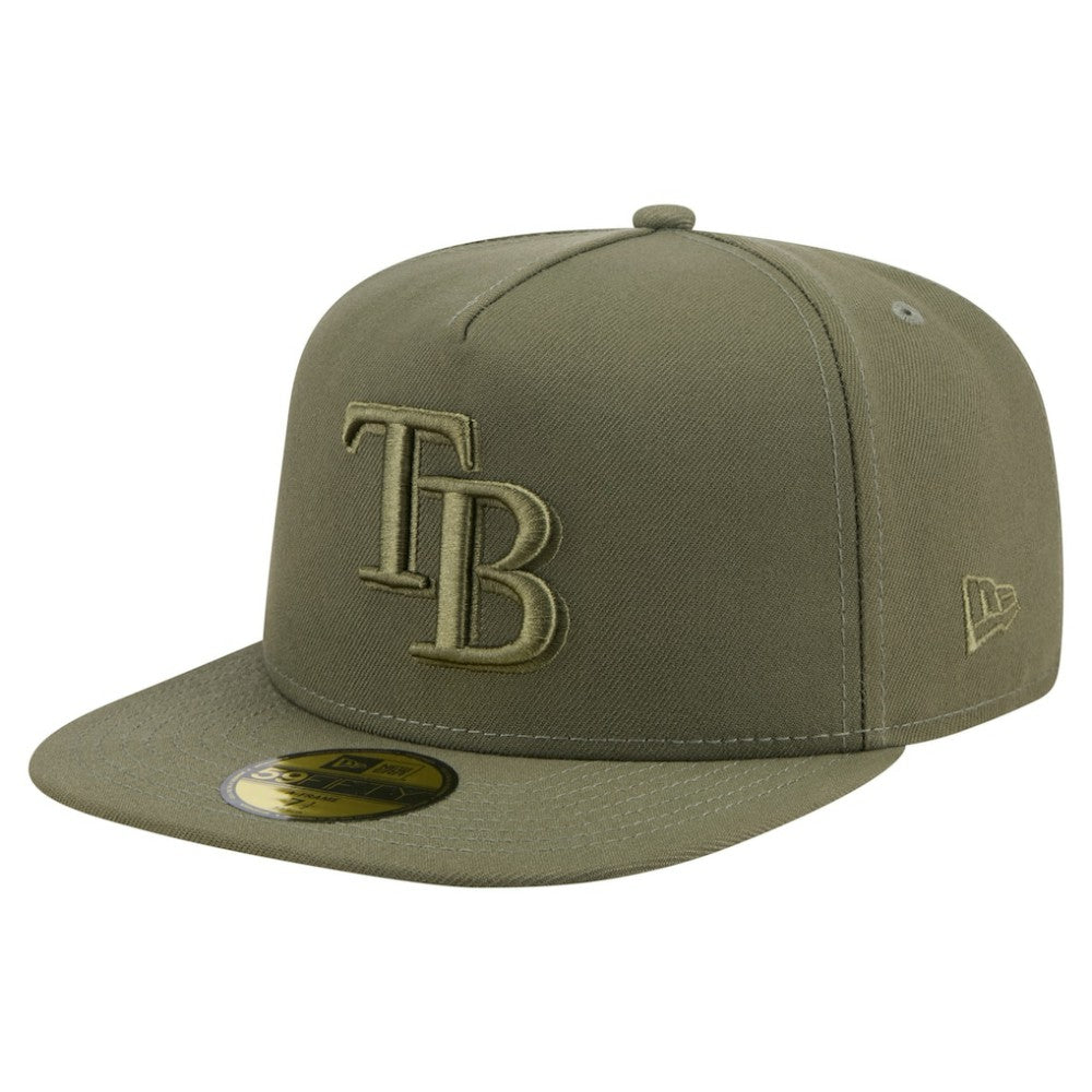 Tampa Bay Rays New Era Color Pack A-Frame 59FIFTY Fitted Hat - Olive - New Era Lifestyle