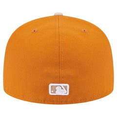 Atlanta Braves New Era Two-Tone Color Pack A-Frame 59FIFTY Fitted Hat - Orange/Light Beige - New Era Lifestyle