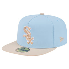 Chicago White Sox New Era Two-Tone Color Pack A-Frame 59FIFTY Fitted Hat - Light Blue/Cream - New Era Lifestyle