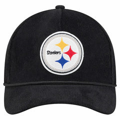 Pittsburgh Steelers New Era Cord Corduroy 9FORTY A-Frame Adjustable Hat Black