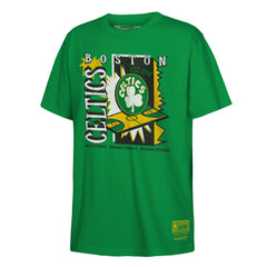 Boston Celtics Youth Retro '90s Poster T-Shirt Kelly Green | Mitchell & Ness