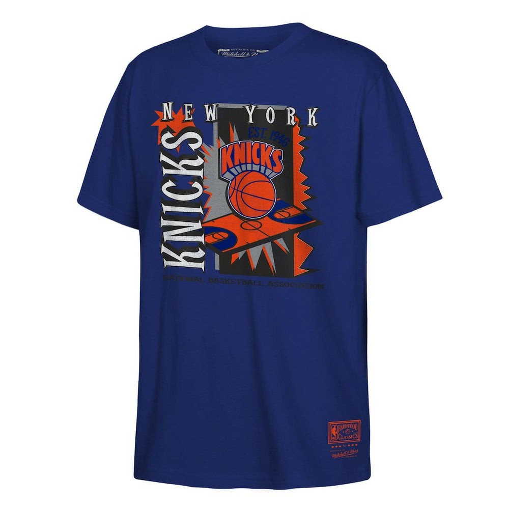 New York Knicks Youth Retro '90s Poster T-Shirt Blue | Mitchell & Ness