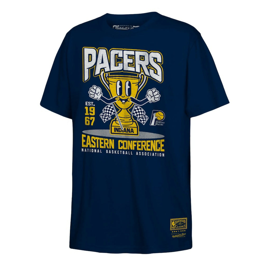 Indiana Pacers Youth Retro Mascot Script T-Shirt Navy | Mitchell & Ness discount
