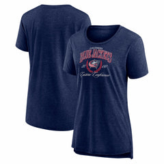 Columbus Blue Jackets Women's Reign Supreme Tri-Blend T-Shirt - Navy - NHL 202742505