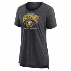 Pittsburgh Penguins Women's Reign Supreme Tri-Blend T-Shirt - Gray - NHL 202742584