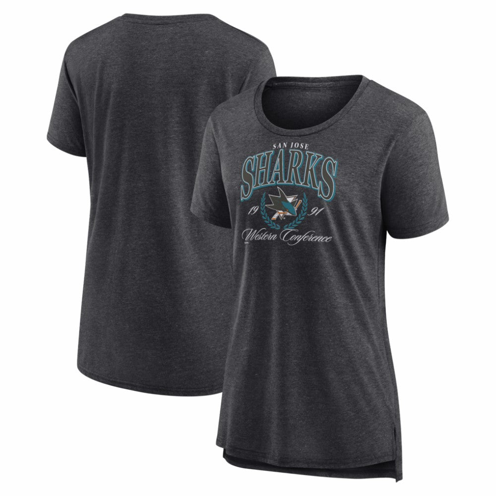 San Jose Sharks Women's Reign Supreme Tri-Blend T-Shirt - Gray - NHL 202742590