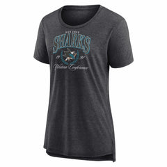 San Jose Sharks Women's Reign Supreme Tri-Blend T-Shirt - Gray - NHL 202742590