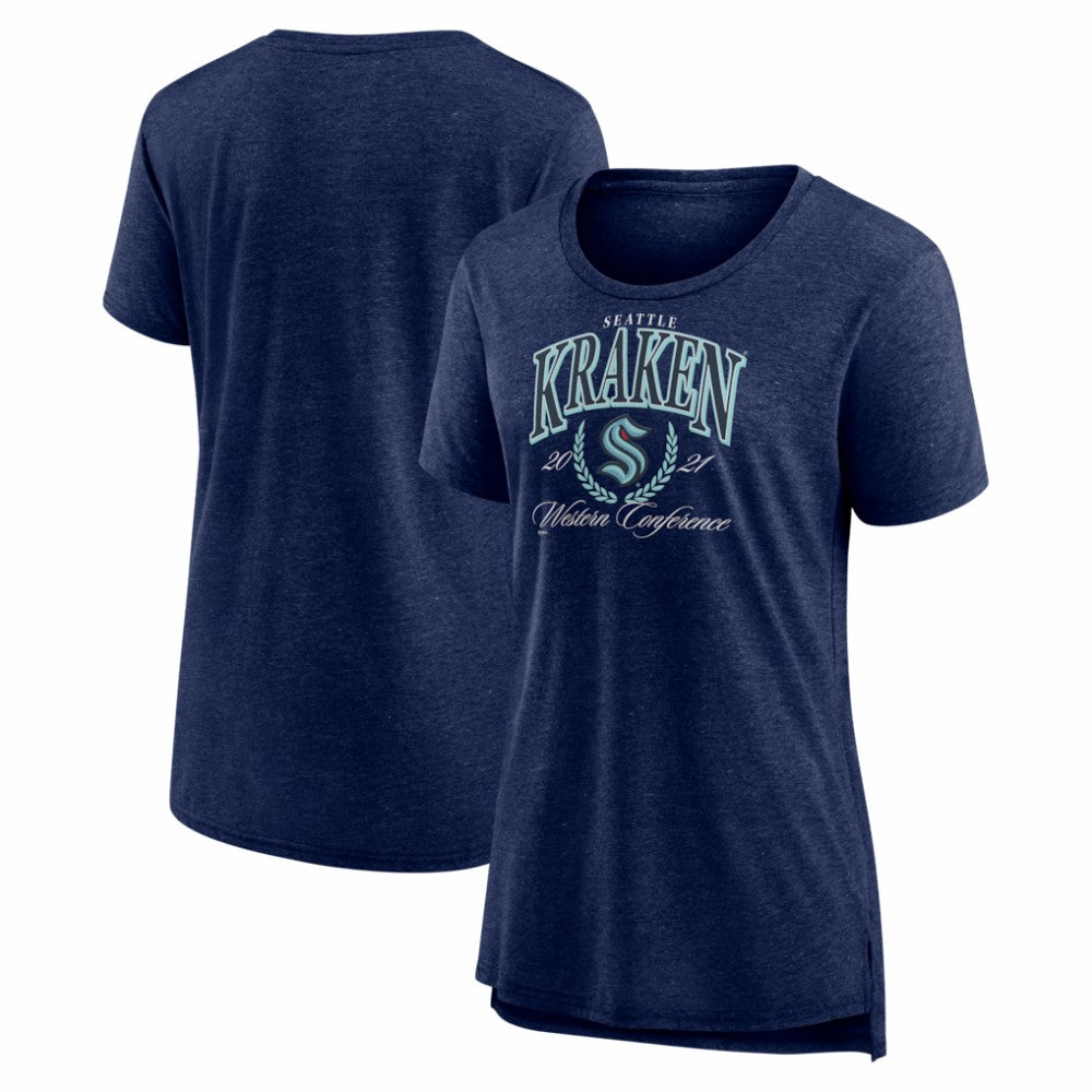 Seattle Kraken Women's Reign Supreme Tri-Blend T-Shirt - Deep Sea Blue - NHL 202742593