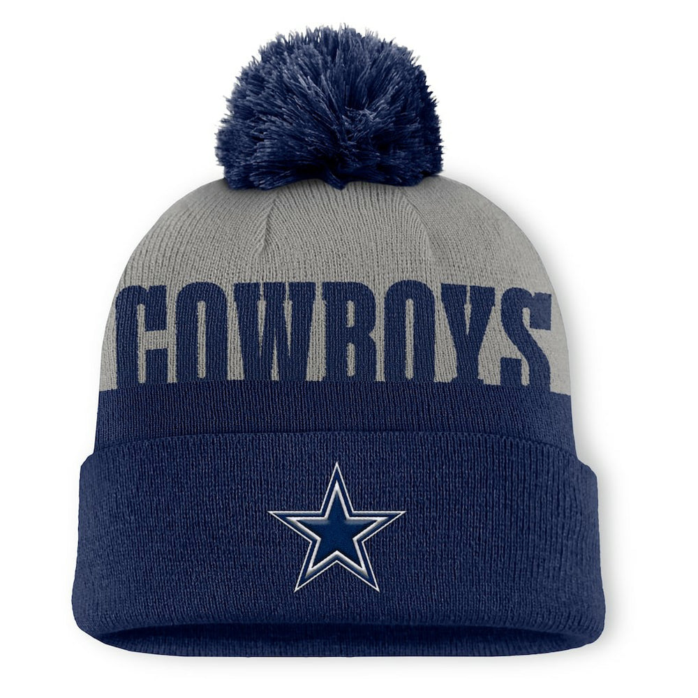 Fanatics Dallas Cowboys Punter Cuffed Knit Hat with Pom Navy