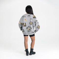 New Orleans Saints Gameday Couture Women's Always On Repeat Fleece Sweatshirt Heather Gray