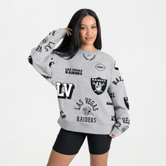 Las Vegas Raiders Gameday Couture Women's Always On Repeat Fleece Sweatshirt Heather Gray