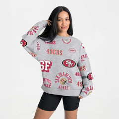 San Francisco 49ers Gameday Couture Women's Always On Repeat Fleece Sweatshirt Heather Gray