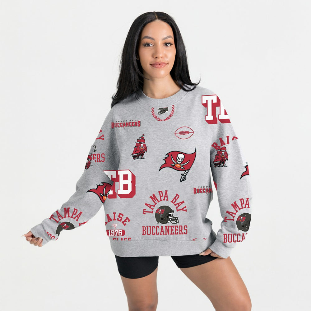 Tampa Bay Buccaneers Gameday Couture Women's Always On Repeat Fleece Sweatshirt Heather Gray
