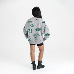 New York Jets Gameday Couture Women's Always On Repeat Fleece Sweatshirt Heather Gray