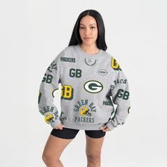 Green Bay Packers Gameday Couture Women's Always On Repeat Fleece Sweatshirt Heather Gray