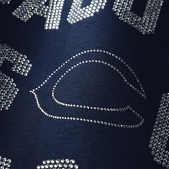 Chicago Bears Gameday Couture Women's Oversized Hype Era Rhinestone Text Sweatshirt Navy